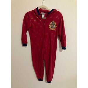 Harry Potter Komar‎ Kids Red Pajamas with Hood Size 6 / 6X Kids Hogwarts Crest